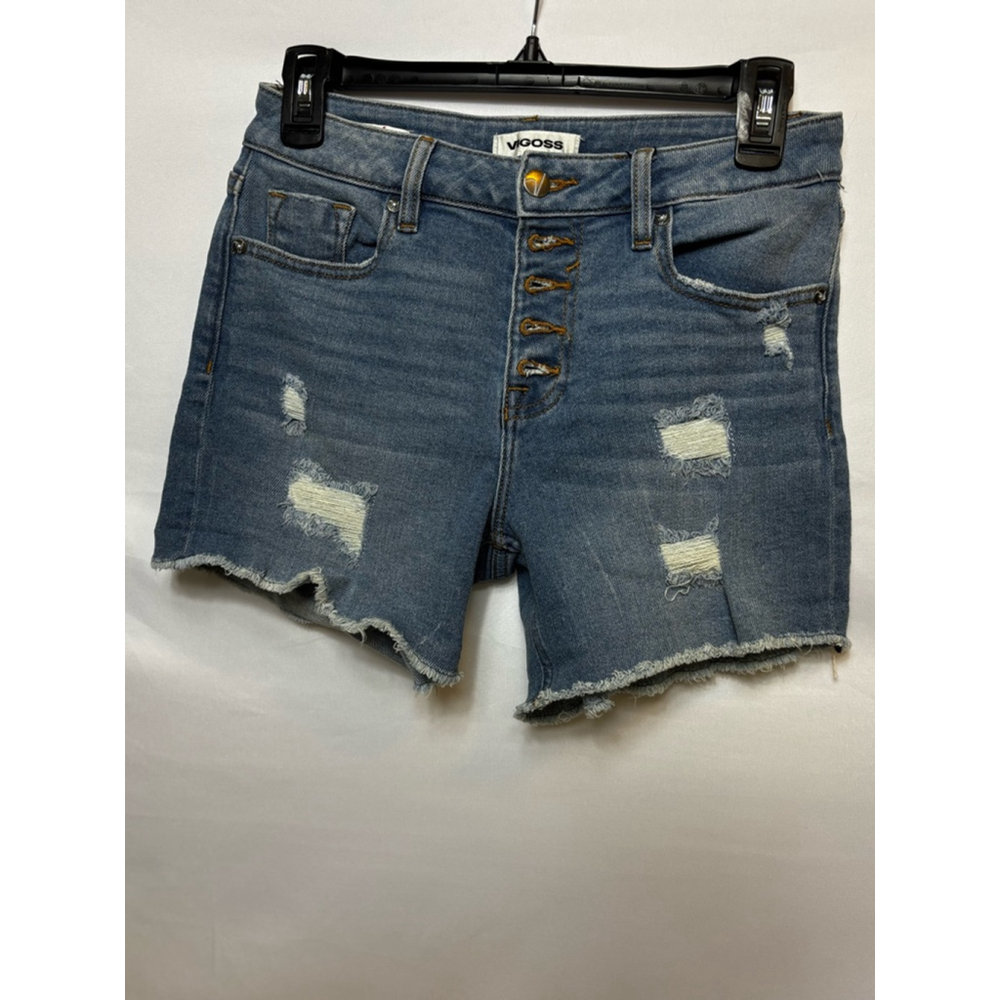 Vigoss Denim Ace Shorts Size 24 Blue Distressed - Picture 2 of 5